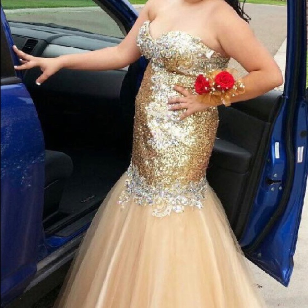 Gold dress evening